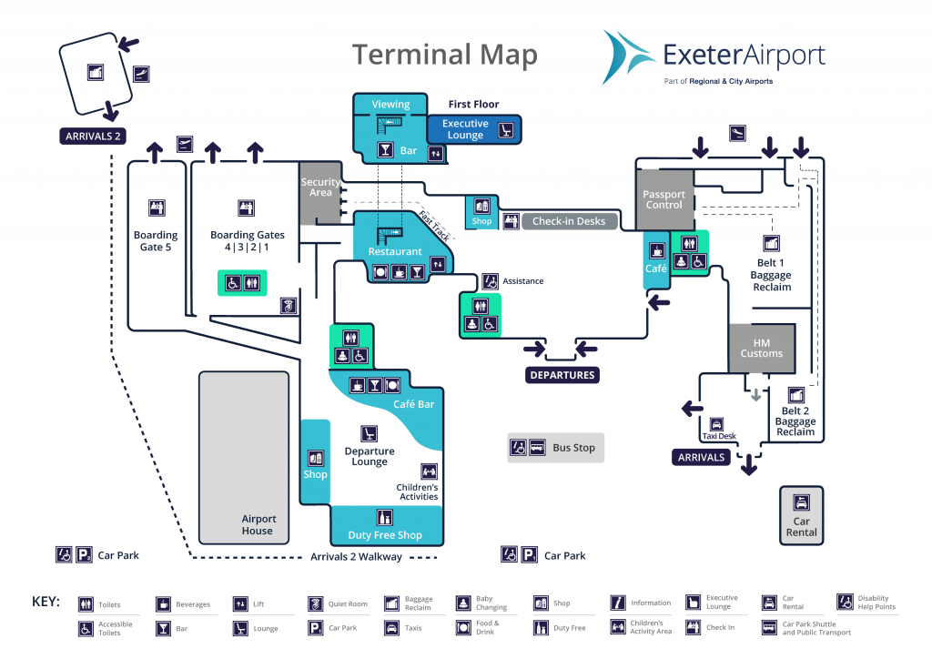 terminal-map-exeter-airport